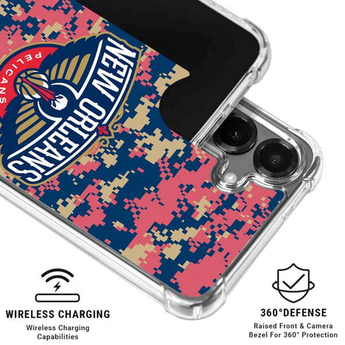 NBA New Orleans Pelicans Digi Camo Galaxy S26 Plus Clear Case