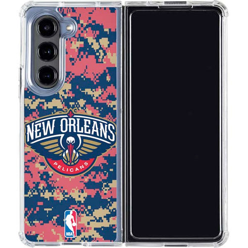 NBA New Orleans Pelicans Digi Camo Galaxy Z Fold5 5G Clear Case