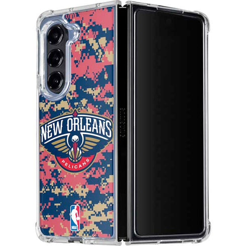 NBA New Orleans Pelicans Digi Camo Galaxy Z Fold5 5G Clear Case