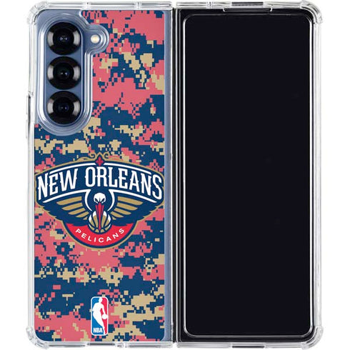 NBA New Orleans Pelicans Digi Camo Galaxy Z Fold6 Clear Case