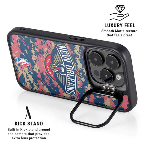 NBA New Orleans Pelicans Digi Camo iPhone 13 Pro Kickstand Case