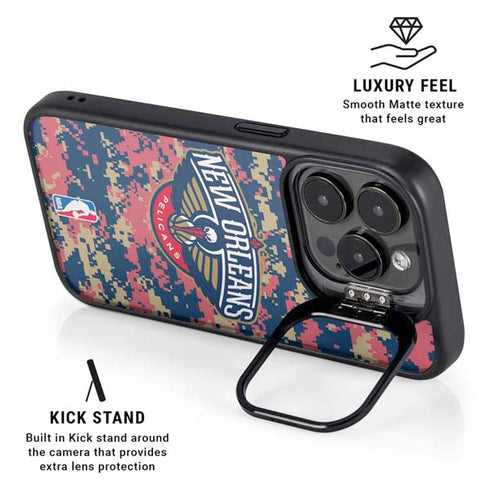 NBA New Orleans Pelicans Digi Camo iPhone 14 Pro Max Kickstand Case