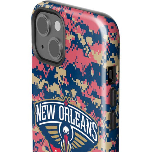 NBA New Orleans Pelicans Digi Camo iPhone 15 Impact Case