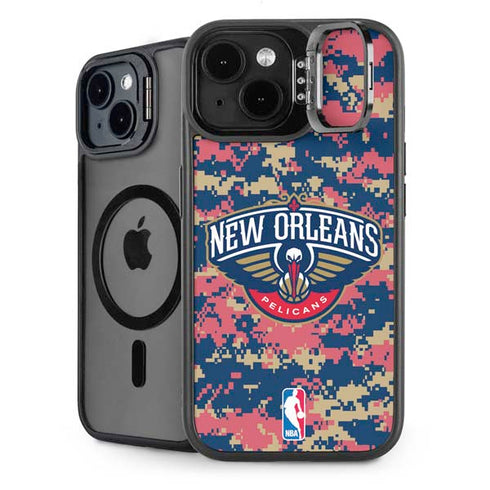 NBA New Orleans Pelicans Digi Camo iPhone 15 Kickstand Case