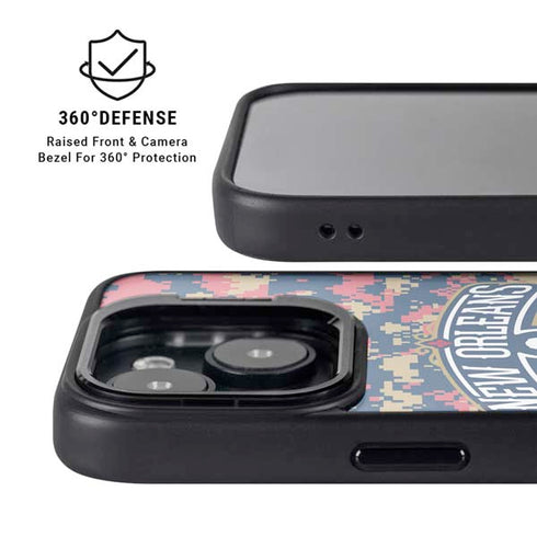 NBA New Orleans Pelicans Digi Camo iPhone 15 Kickstand Case