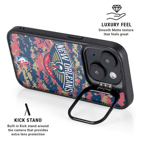 NBA New Orleans Pelicans Digi Camo iPhone 15 Plus Kickstand Case
