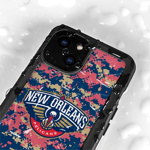 NBA New Orleans Pelicans Digi Camo iPhone 15 Plus Waterproof Case