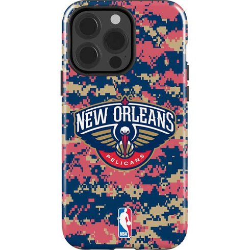 NBA New Orleans Pelicans Digi Camo iPhone 15 Pro Impact Case