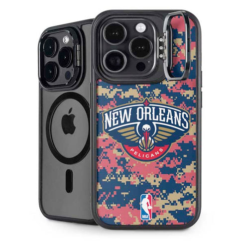 NBA New Orleans Pelicans Digi Camo iPhone 15 Pro Max Kickstand Case