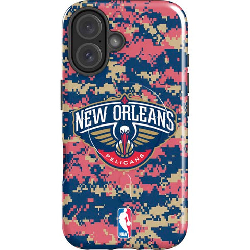 NBA New Orleans Pelicans Digi Camo iPhone 16 Magsafe Impact Case