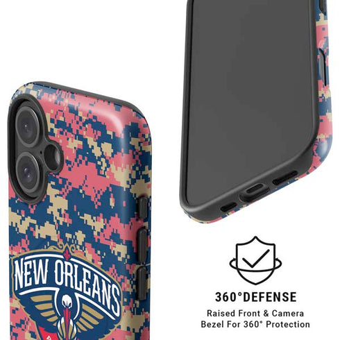 NBA New Orleans Pelicans Digi Camo iPhone 16 Magsafe Impact Case