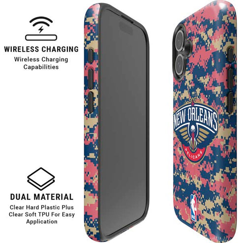 NBA New Orleans Pelicans Digi Camo iPhone 16 Magsafe Impact Case
