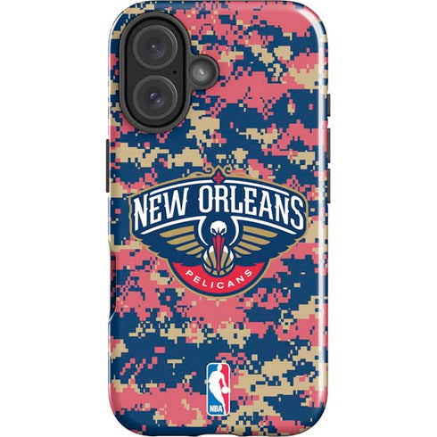 NBA New Orleans Pelicans Digi Camo iPhone 16 Plus Impact Case