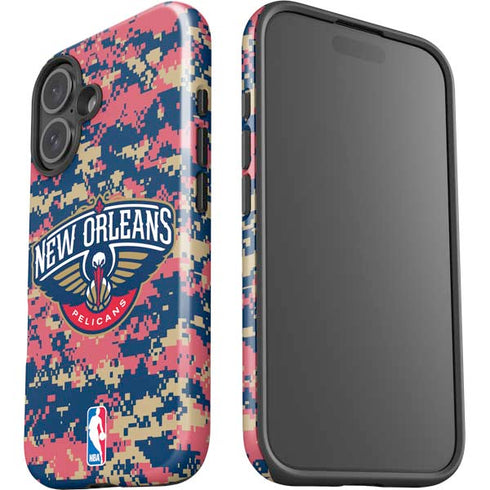 NBA New Orleans Pelicans Digi Camo iPhone 16 Plus Impact Case