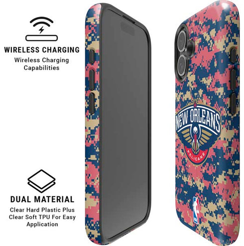 NBA New Orleans Pelicans Digi Camo iPhone 16 Plus Magsafe Impact Case