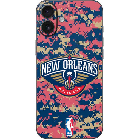 NBA New Orleans Pelicans Digi Camo iPhone 16 Plus Skin