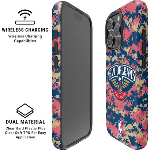 NBA New Orleans Pelicans Digi Camo iPhone 16 Pro Max Magsafe Impact Case