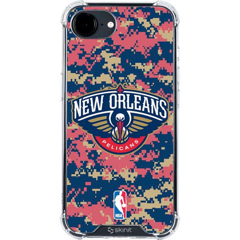 NBA New Orleans Pelicans Digi Camo iPhone 16e Clear Case