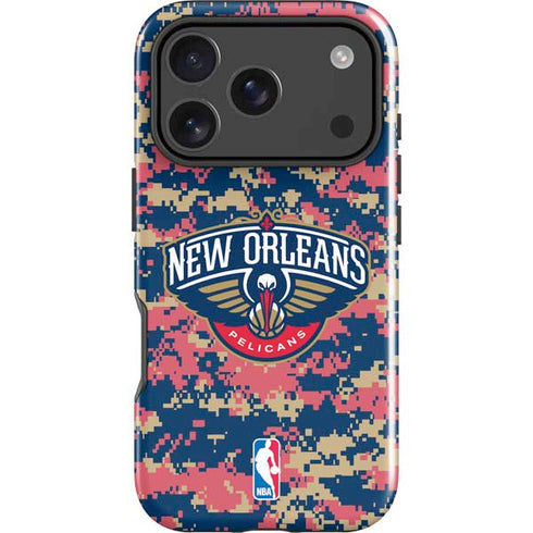 NBA New Orleans Pelicans Digi Camo iPhone 18 Pro Impact Case