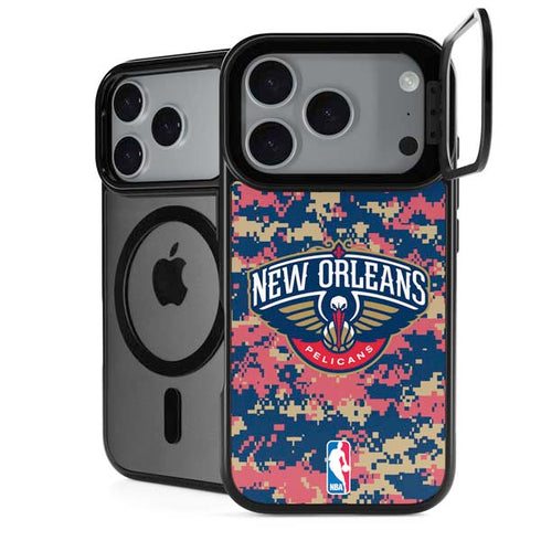 NBA New Orleans Pelicans Digi Camo iPhone 18 Pro Max Kickstand Case