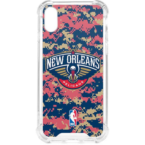 NBA New Orleans Pelicans Digi Camo iPhone XS Clear Case