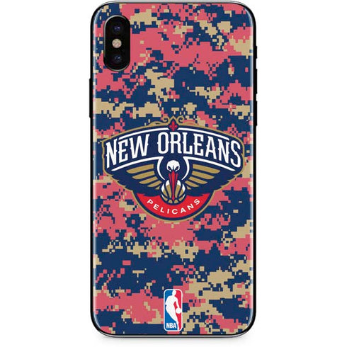NBA New Orleans Pelicans Digi Camo iPhone XS Skin