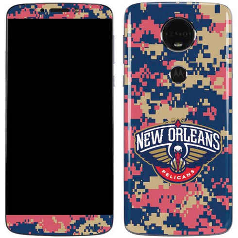 NBA New Orleans Pelicans Digi Camo Moto E5 Plus Skin