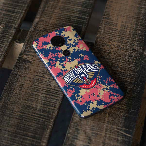 NBA New Orleans Pelicans Digi Camo Moto E5 Plus Skin