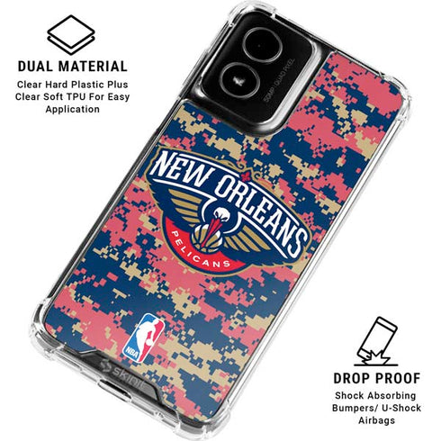 NBA New Orleans Pelicans Digi Camo Moto G Power 5G (2024) Clear Case