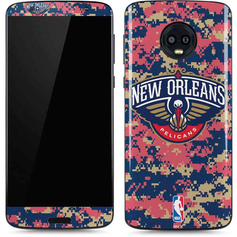 NBA New Orleans Pelicans Digi Camo Moto G6 Skin