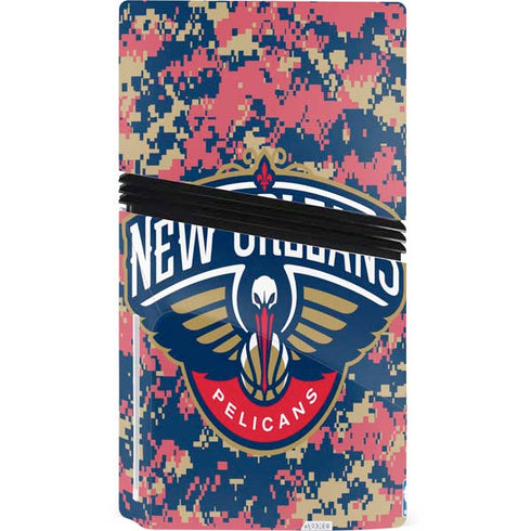 NBA New Orleans Pelicans Digi Camo PS5 Pro Disk Console Skin
