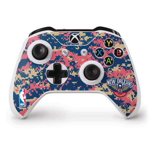 NBA New Orleans Pelicans Digi Camo Xbox One S Controller Skin