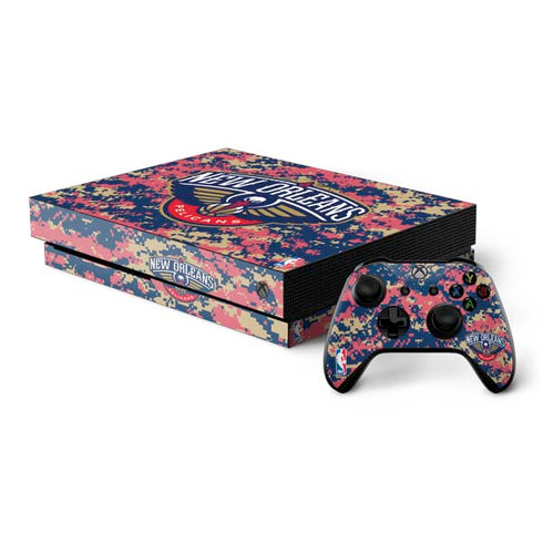 NBA New Orleans Pelicans Digi Camo Xbox One X Bundle Skin