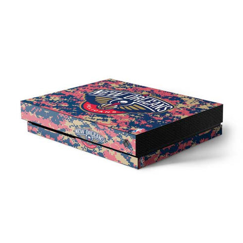 NBA New Orleans Pelicans Digi Camo Xbox One X Console Skin