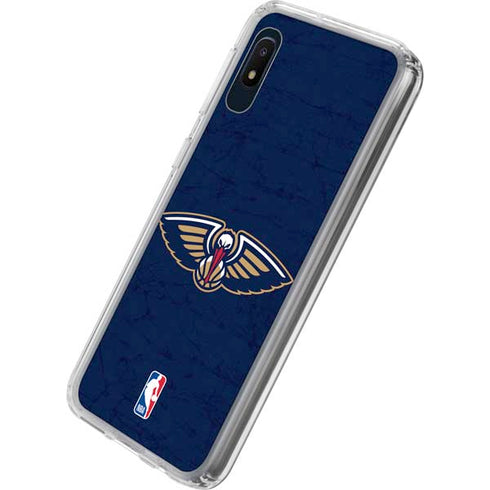 NBA New Orleans Pelicans Distressed Galaxy A10e Clear Case