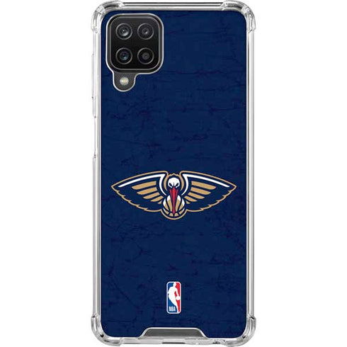 NBA New Orleans Pelicans Distressed Galaxy A12 Clear Case