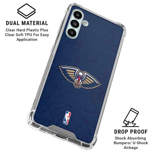 NBA New Orleans Pelicans Distressed Galaxy A13 5G Clear Case