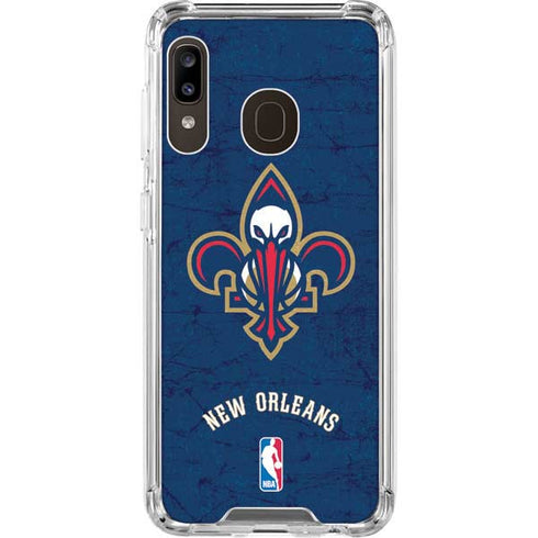 NBA New Orleans Pelicans Distressed Galaxy A30 Clear Case