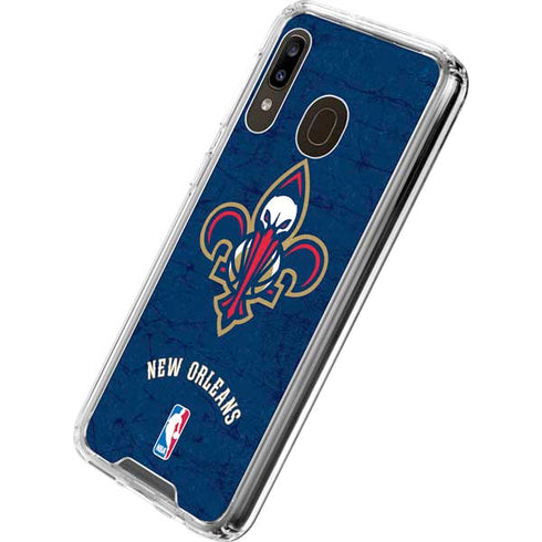 NBA New Orleans Pelicans Distressed Galaxy A30 Clear Case
