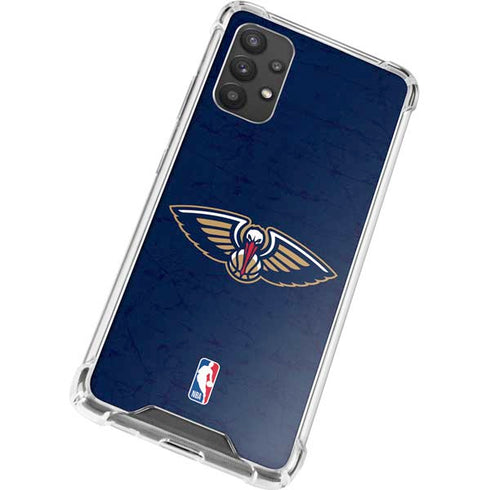 NBA New Orleans Pelicans Distressed Galaxy A32 5G Clear Case