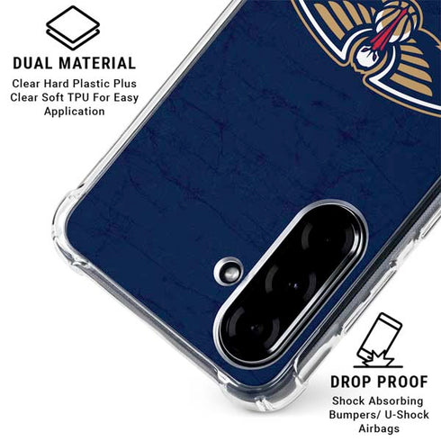 NBA New Orleans Pelicans Distressed Galaxy A36 5G Clear Case