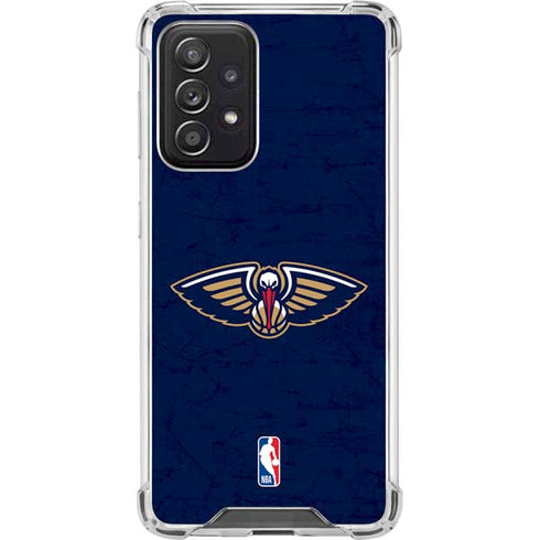 NBA New Orleans Pelicans Distressed Galaxy A52 5G Clear Case