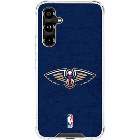 NBA New Orleans Pelicans Distressed Galaxy A54 5G Clear Case