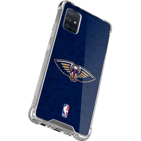 NBA New Orleans Pelicans Distressed Galaxy A71 5G Clear Case