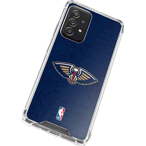 NBA New Orleans Pelicans Distressed Galaxy A72 5G Clear Case