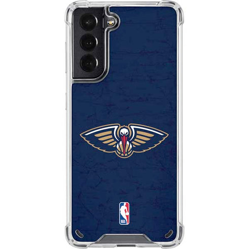 NBA New Orleans Pelicans Distressed Galaxy S21 5G Clear Case
