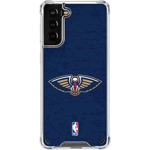 NBA New Orleans Pelicans Distressed Galaxy S21 Plus 5G Clear Case