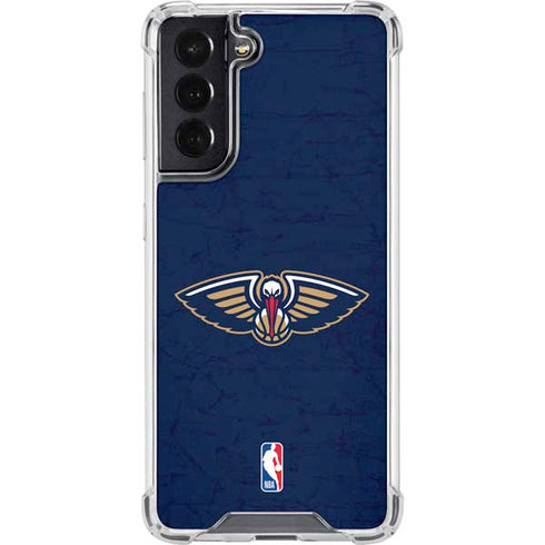 NBA New Orleans Pelicans Distressed Galaxy S22 Clear Case
