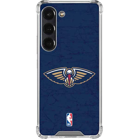 NBA New Orleans Pelicans Distressed Galaxy S23 Clear Case