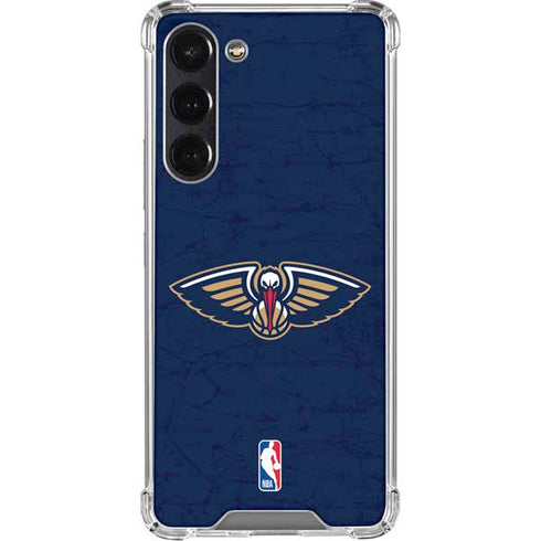 NBA New Orleans Pelicans Distressed Galaxy S23 Plus Clear Case